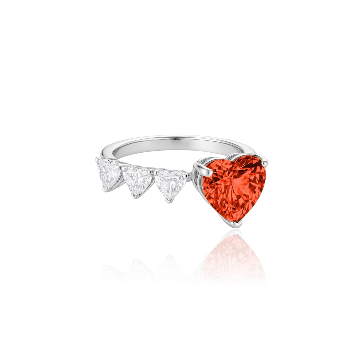 Amore Open Ring – Orange Padparadscha Sapphire