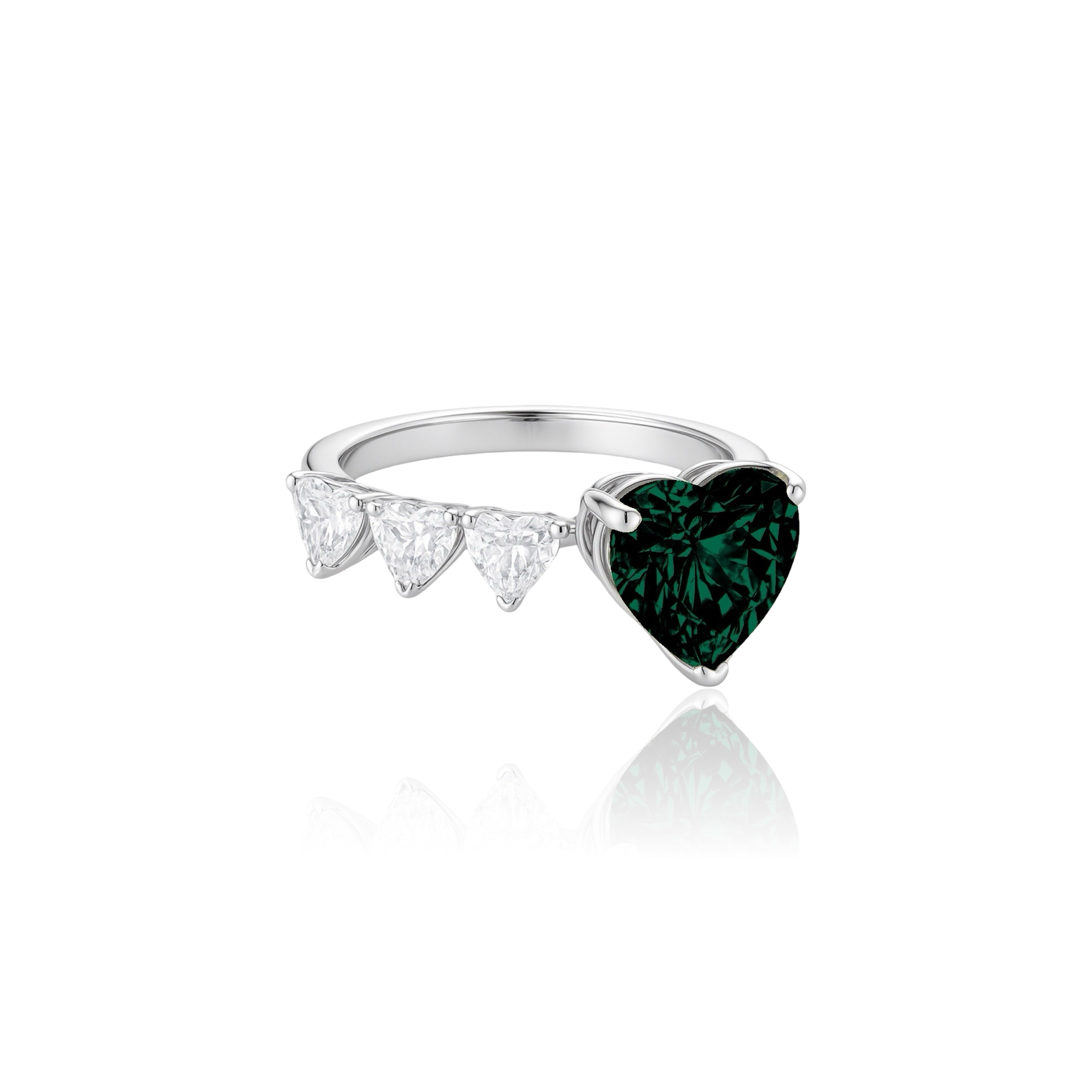 Amore Open Ring – Zambian Green Emerald