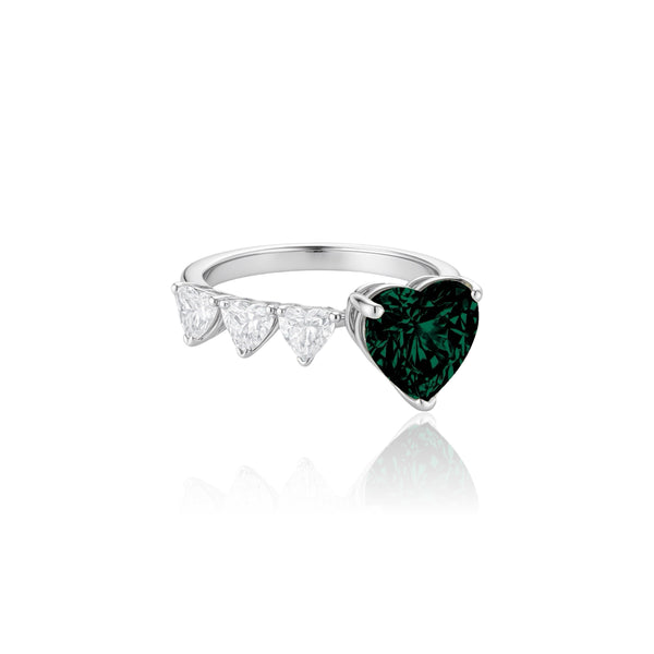 Amore Open Ring – Zambian Green Emerald