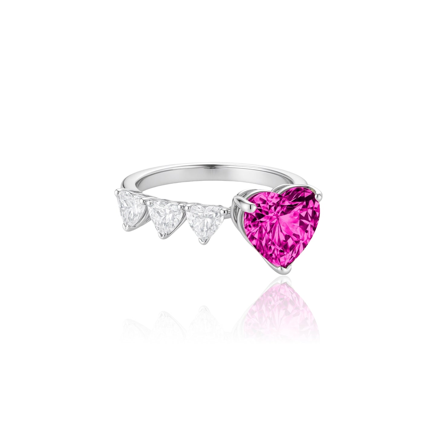 Amore Open Ring – Vivid Pink Sapphire