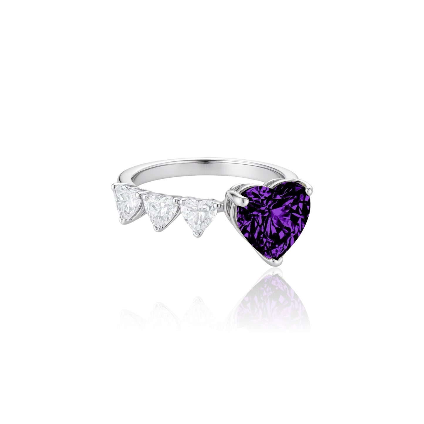 Amore Open Ring – Purple Amethyst