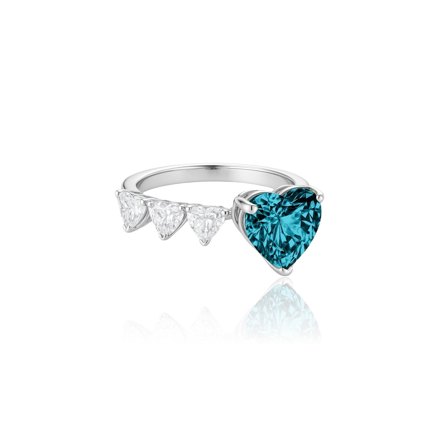 Amore Open Ring – Teal Blue Spinel