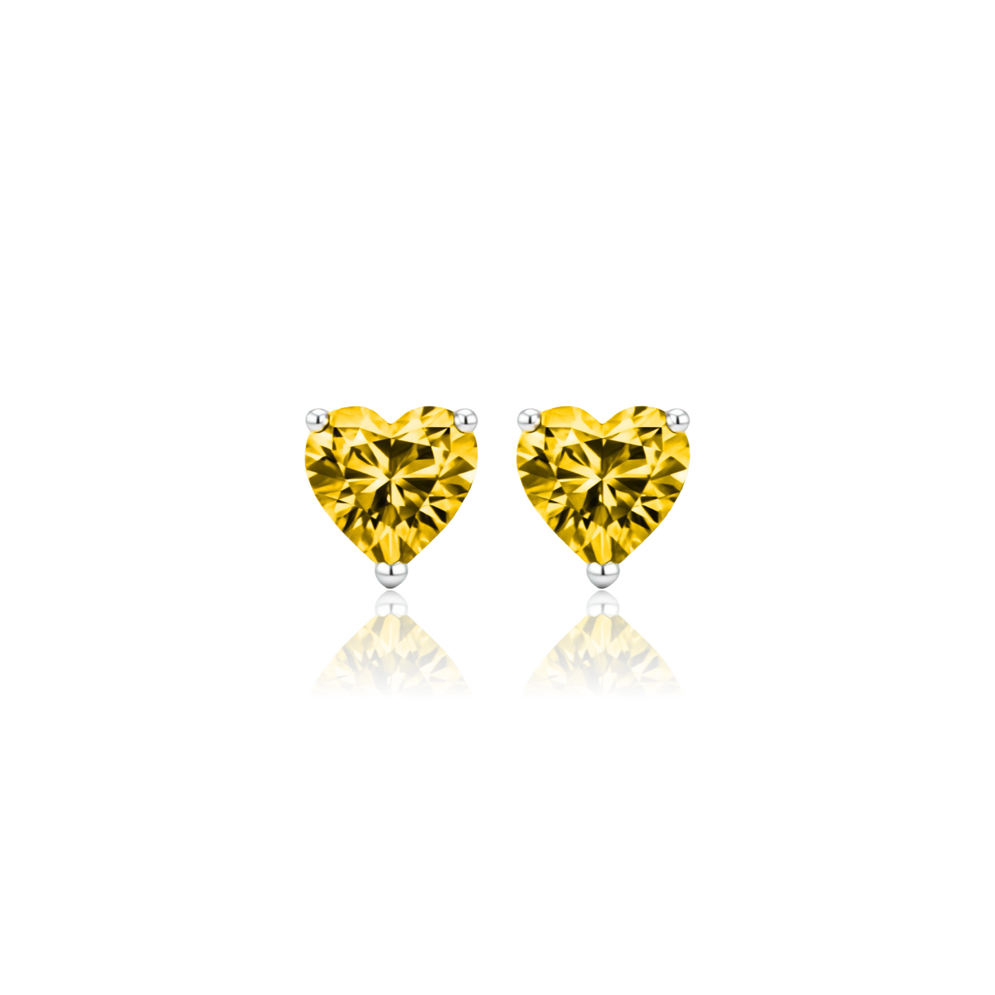 Amore Mini Stud Earrings – Yellow Sapphire