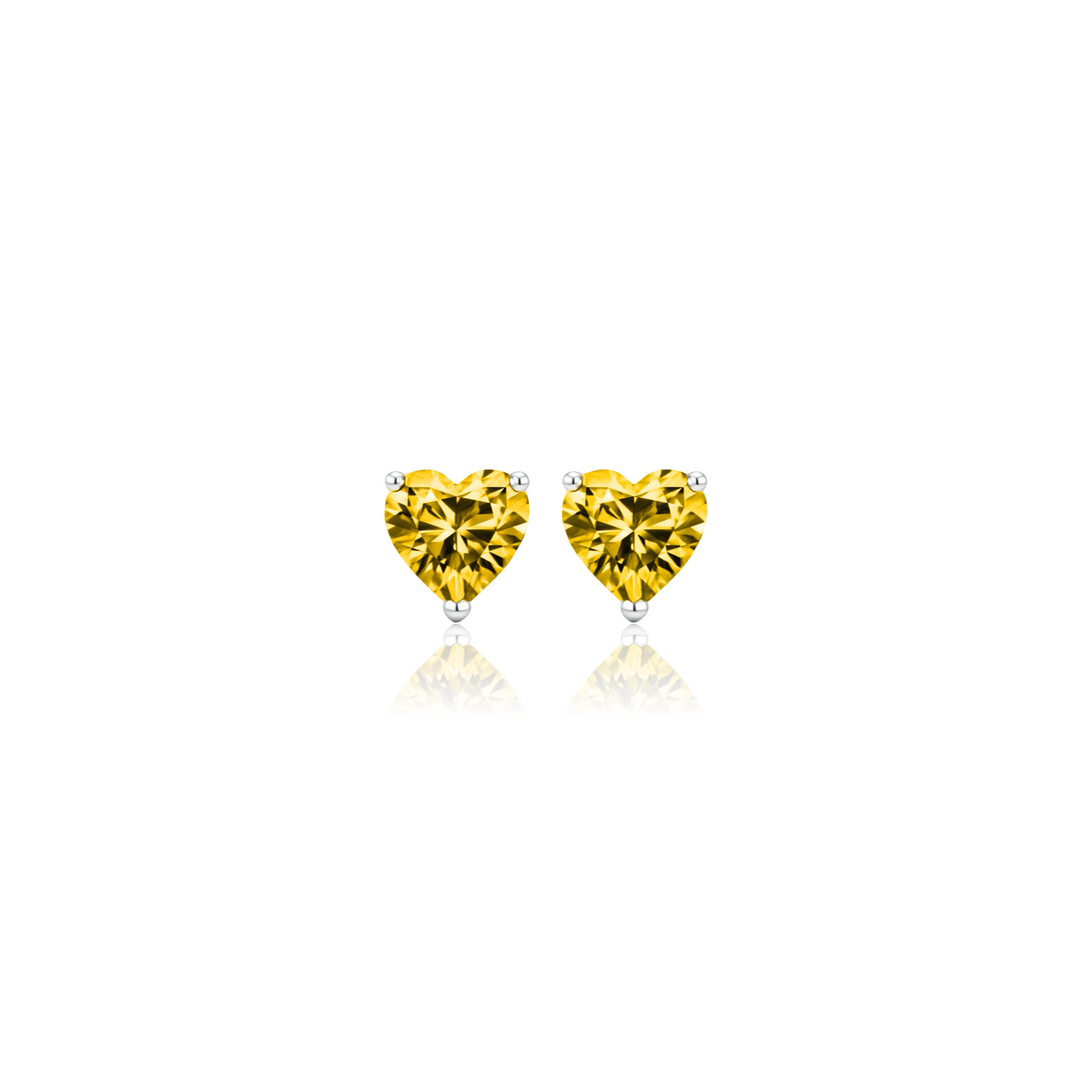 Amore Mini Stud Earrings – Yellow Sapphire