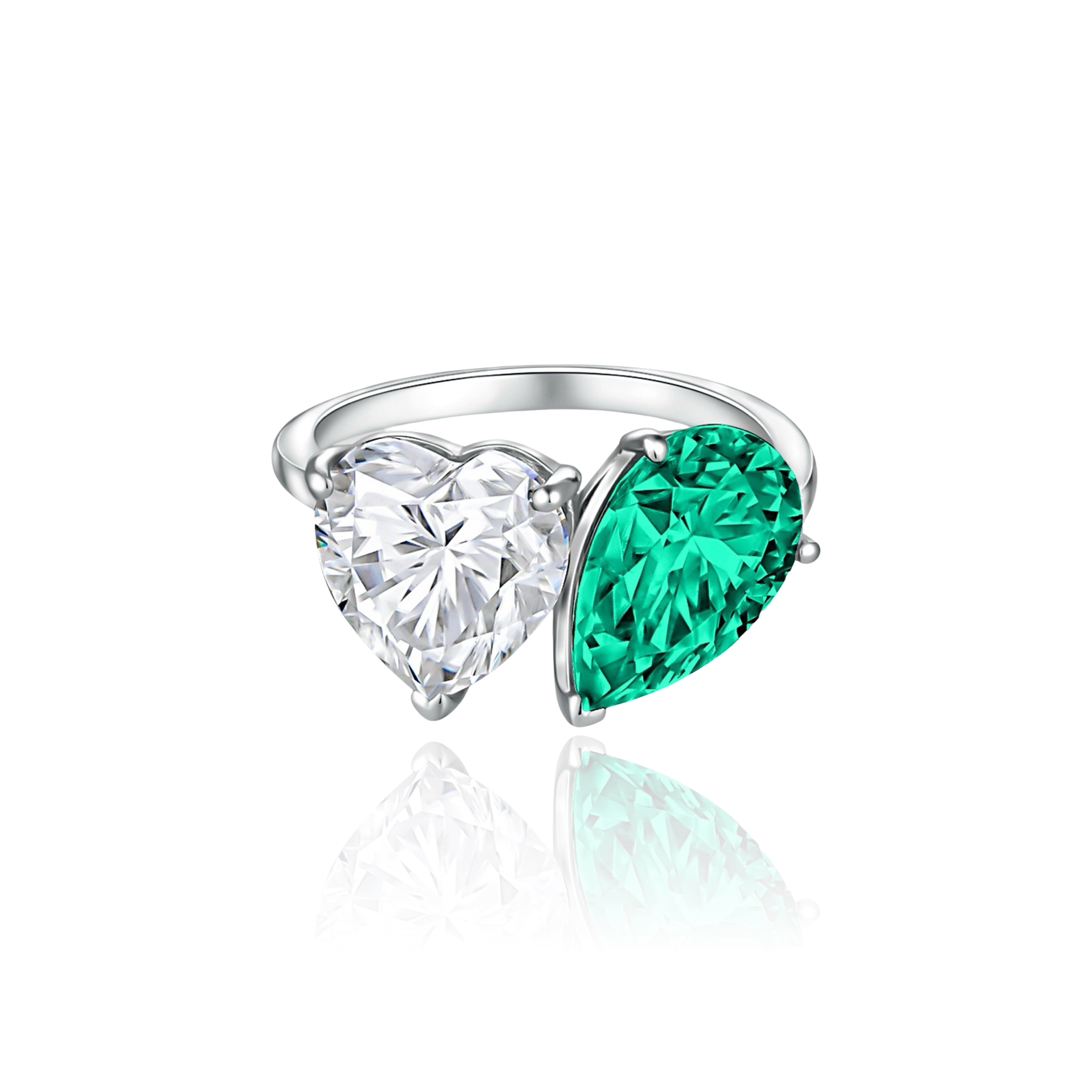 Amore Toi & Moi Ring – Colombian Green Emerald