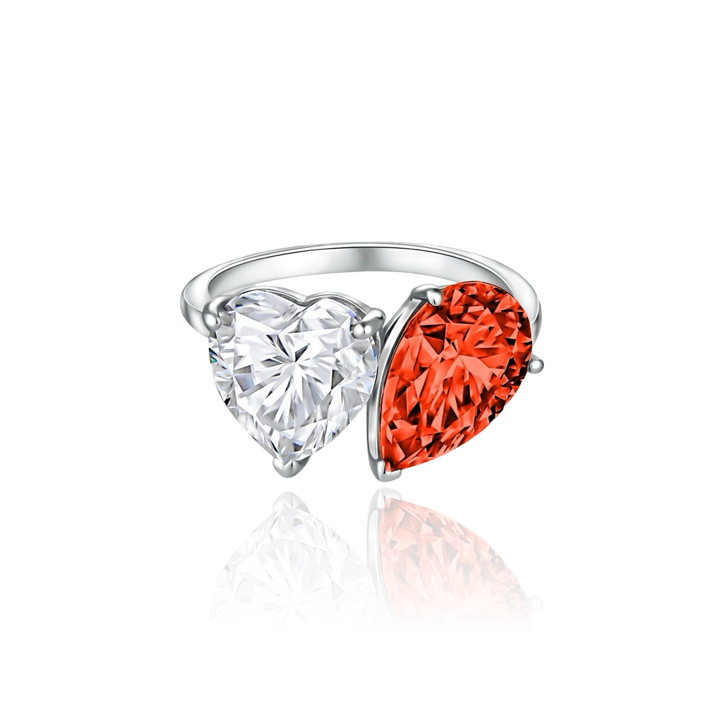Amore Toi & Moi Ring – Orange Padparadscha Sapphire