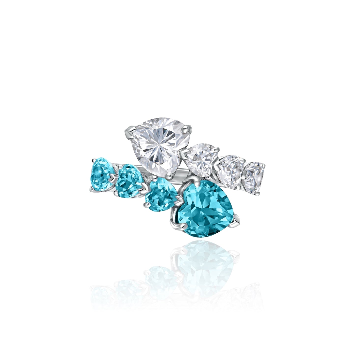 Amore Twist Ring – Teal Blue Spinel