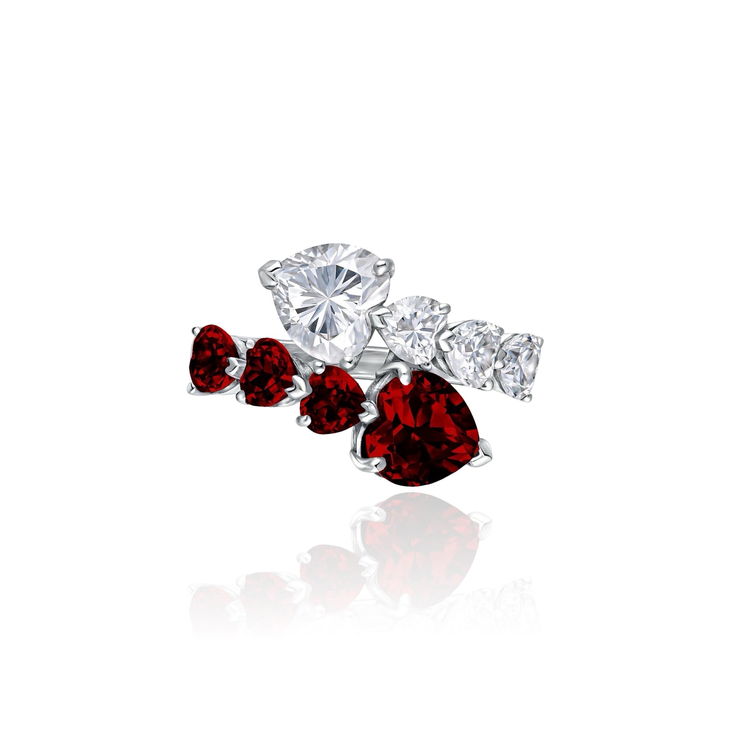 Amore Twist Ring – Deep Red Garnet
