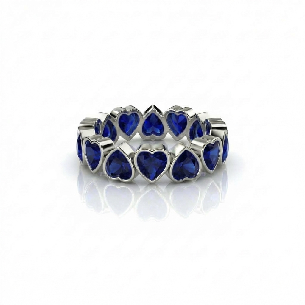 Amore Frame Eternity Ring – Blue Sapphire