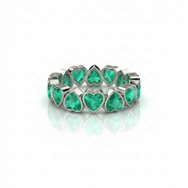 Amore Frame Eternity Ring – Colombian Green Emerald