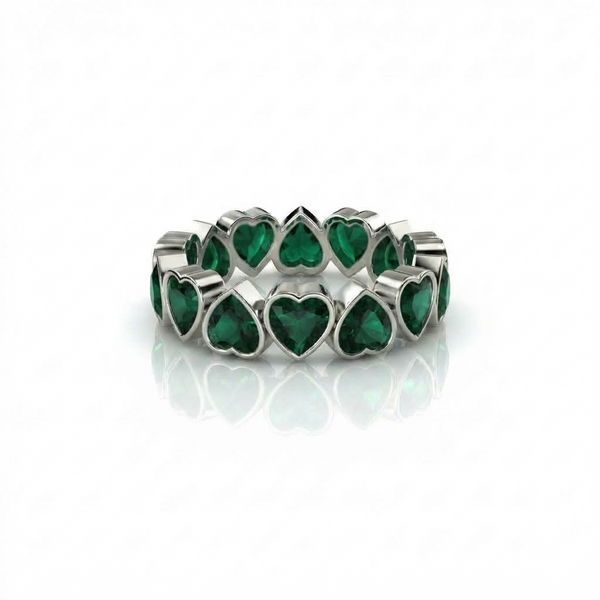 Amore Frame Eternity Ring – Zambian Green Emerald