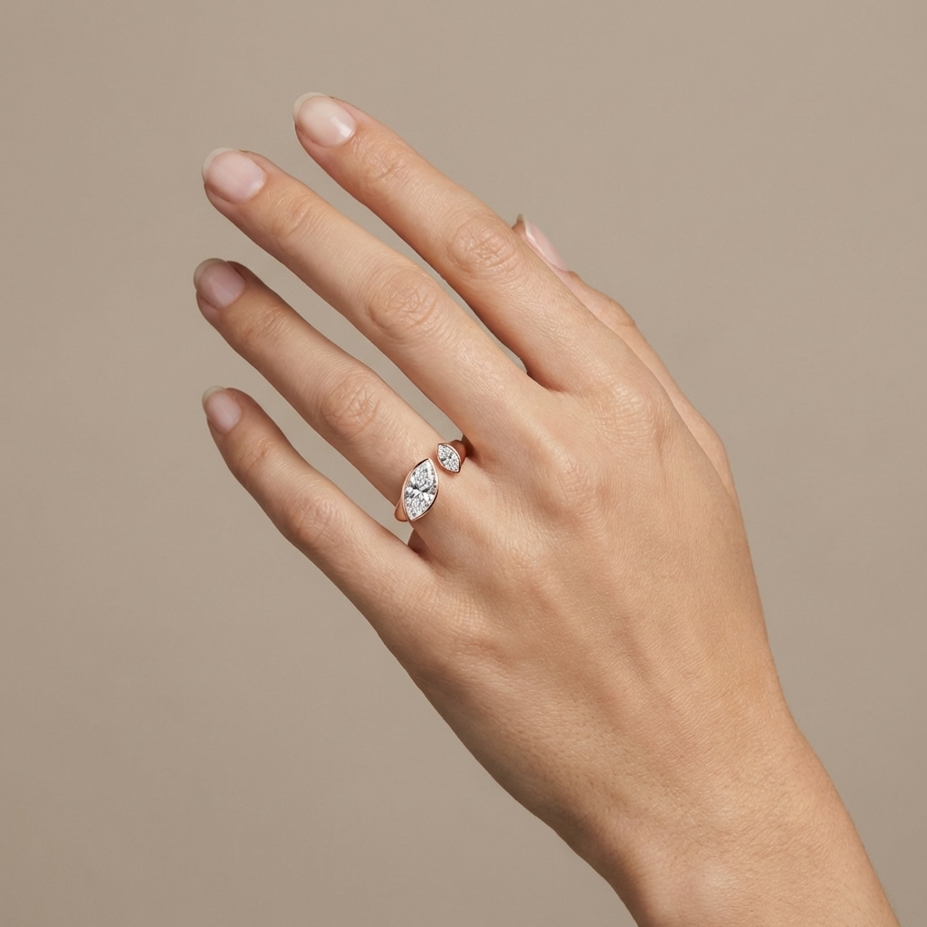 Aria Duo Marquise Ring – White Diamond