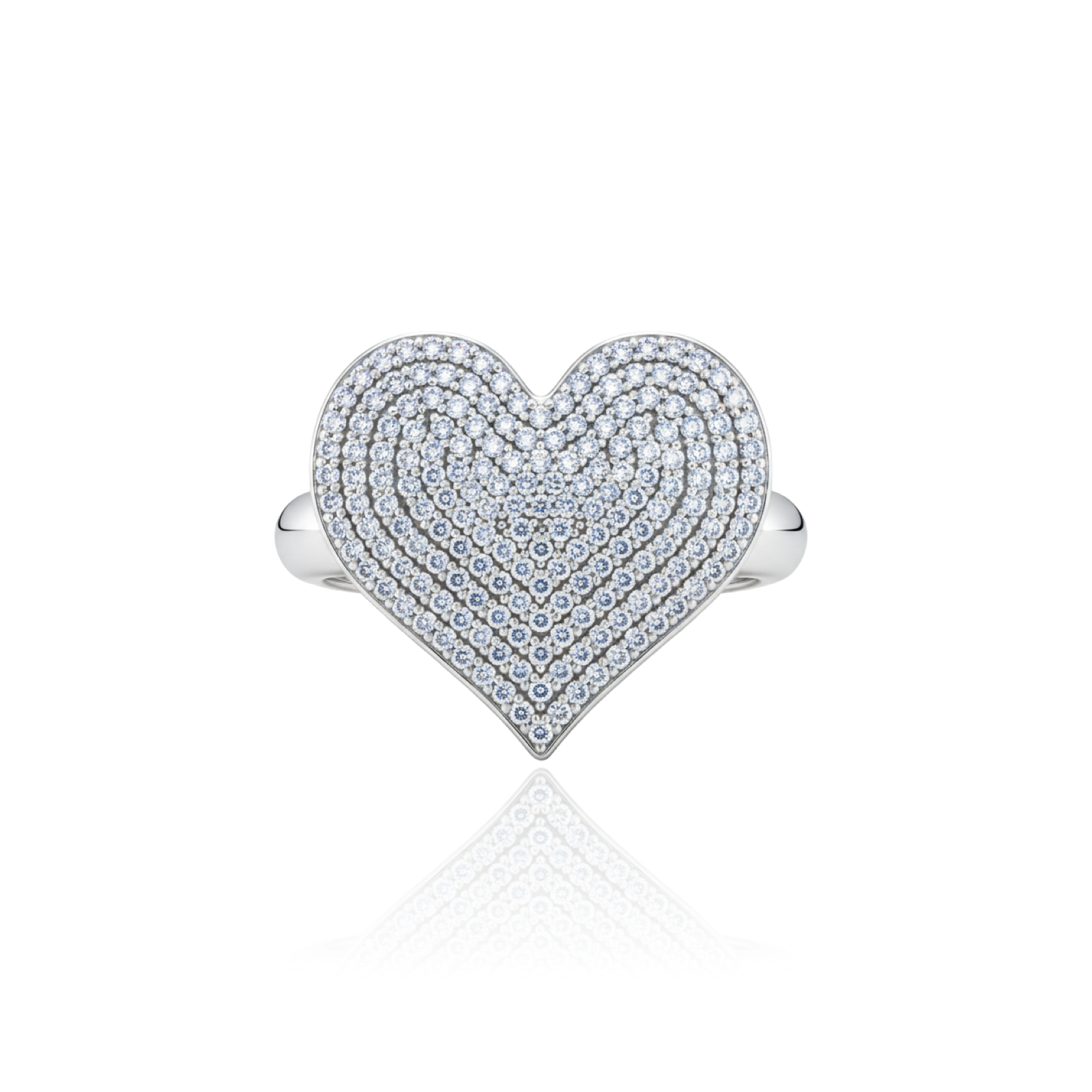 Amore Pavé Heart Ring – White Diamond