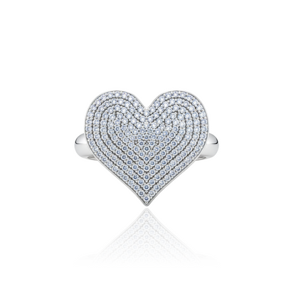 Amore Pavé Heart Ring – White Diamond