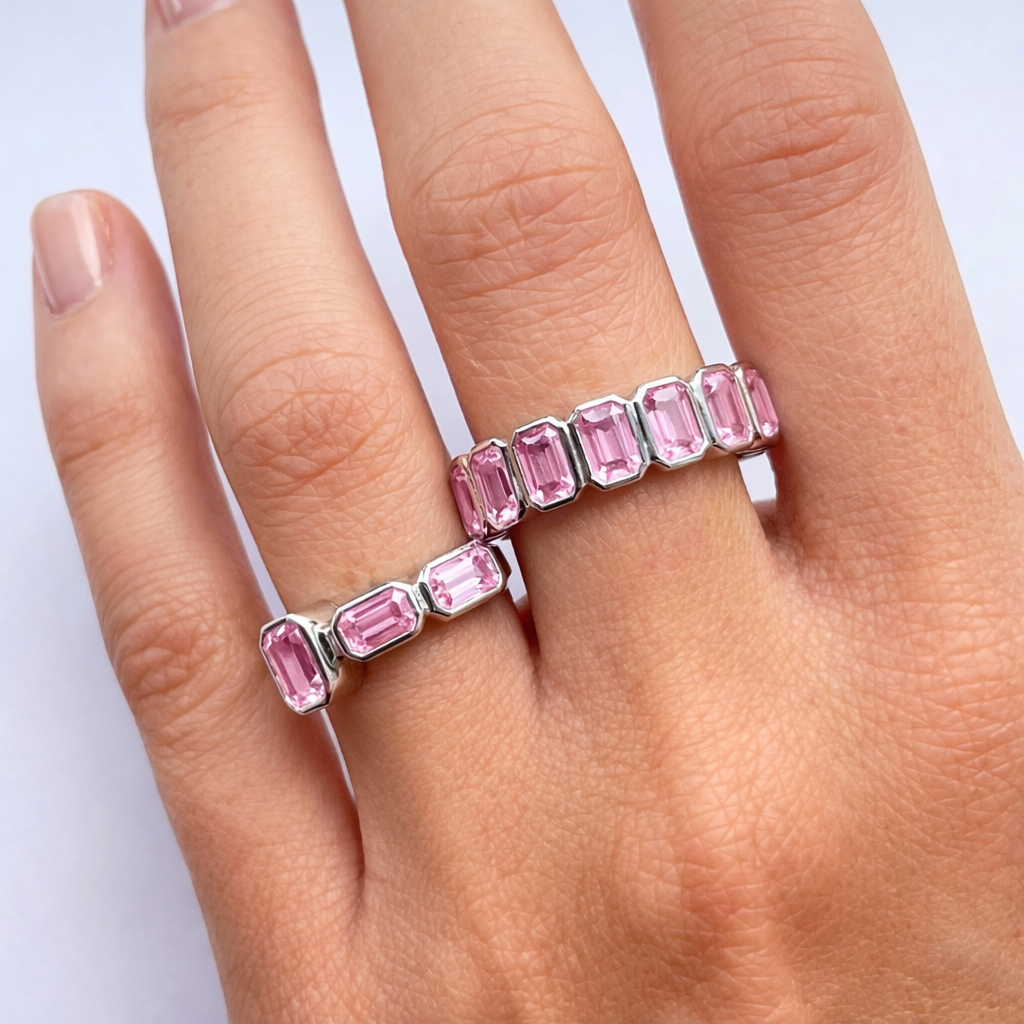 Nexus Frame Open Ring – Light Pink Sapphire