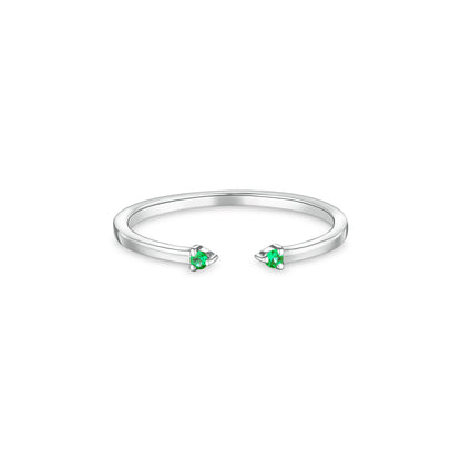 Linea Punto Mini Ring – Colombian Green Emerald