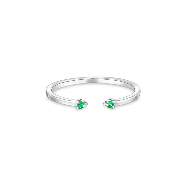 Linea Punto Mini Ring – Colombian Green Emerald