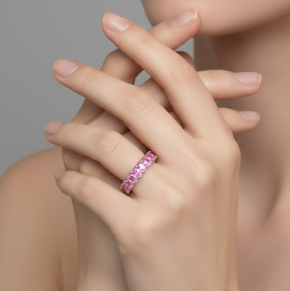 Velara Eternity Ring – Light Pink Sapphire