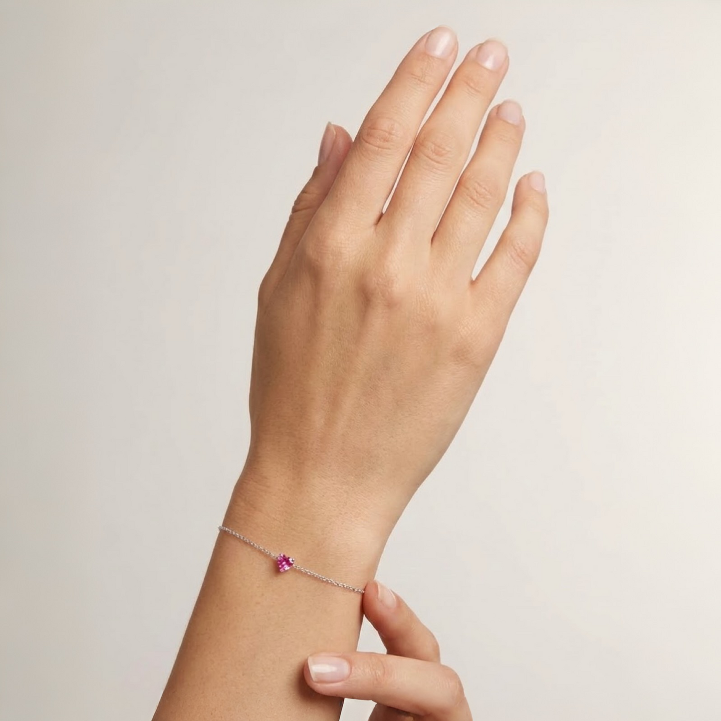 Amore Solitaire Bracelet – Vivid Pink Sapphire