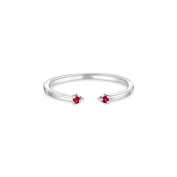 Linea Punto Mini Ring – Deep Red Garnet