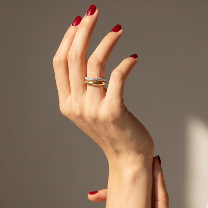 Linea Midi Ring – White Diamond