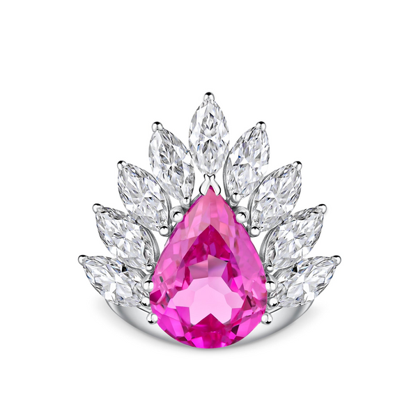 Nova Pavone Ring – Vivid Pink Sapphire