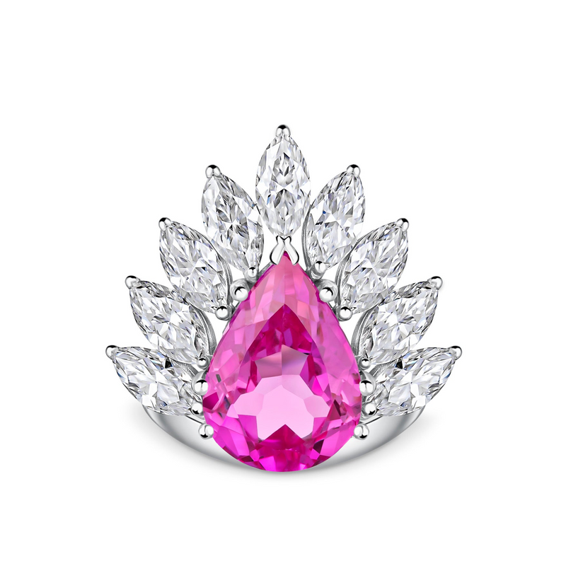 Nova Pavone Ring – Vivid Pink Sapphire