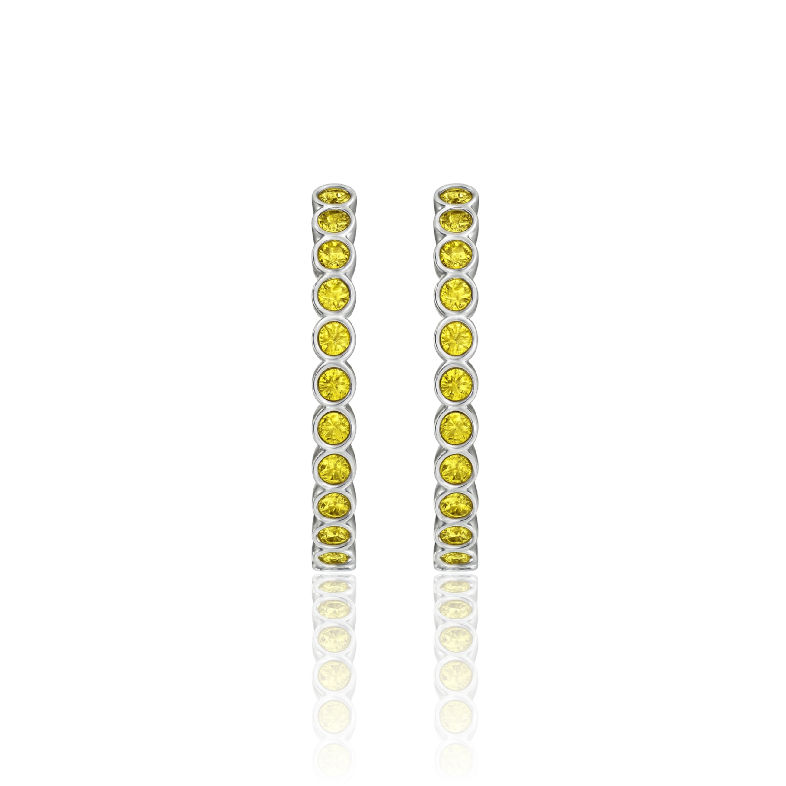 Forma Grande Hoop Earrings – Yellow Sapphire – ATLAS CARRÉ