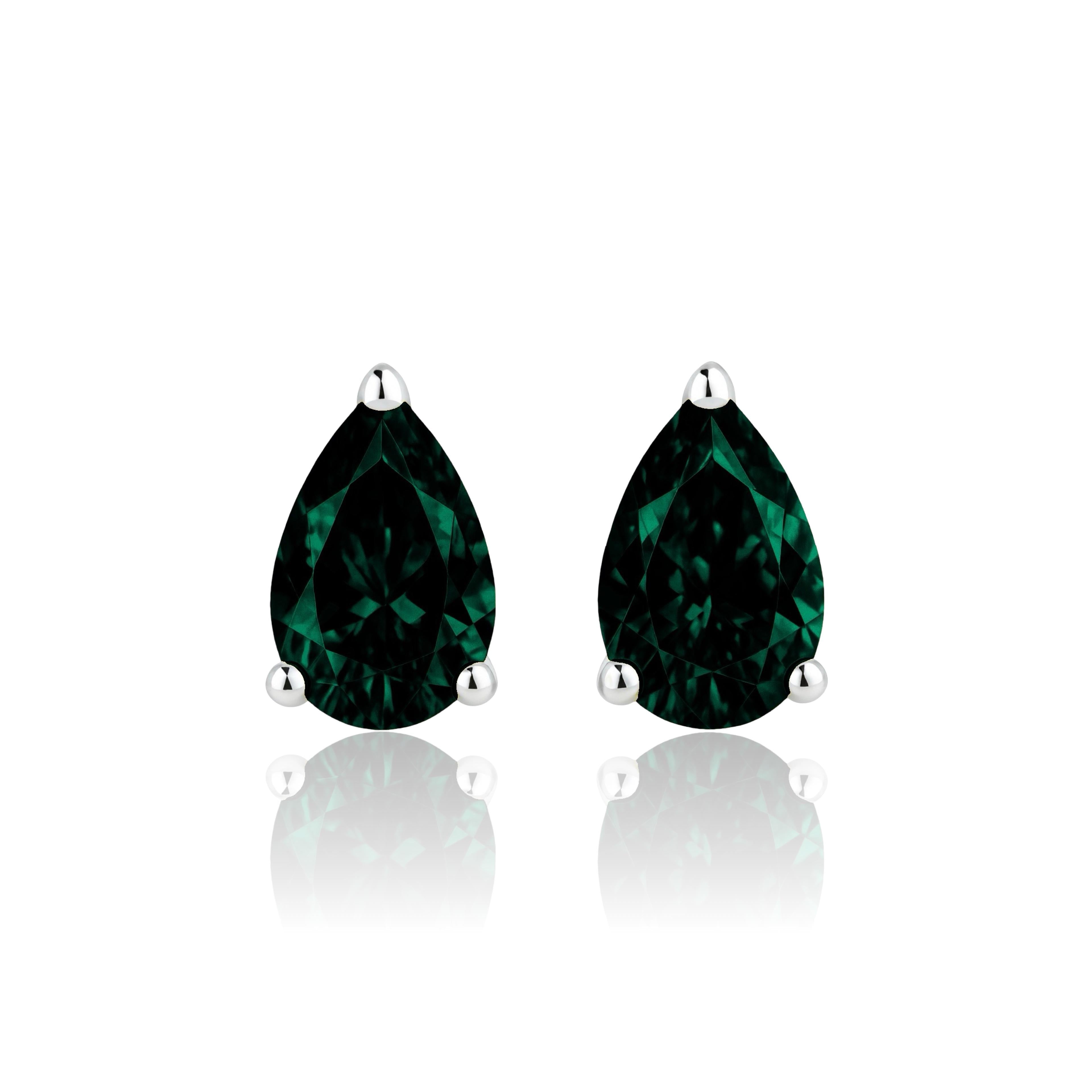 Nova Grande Stud Earrings – Zambian Green Emerald