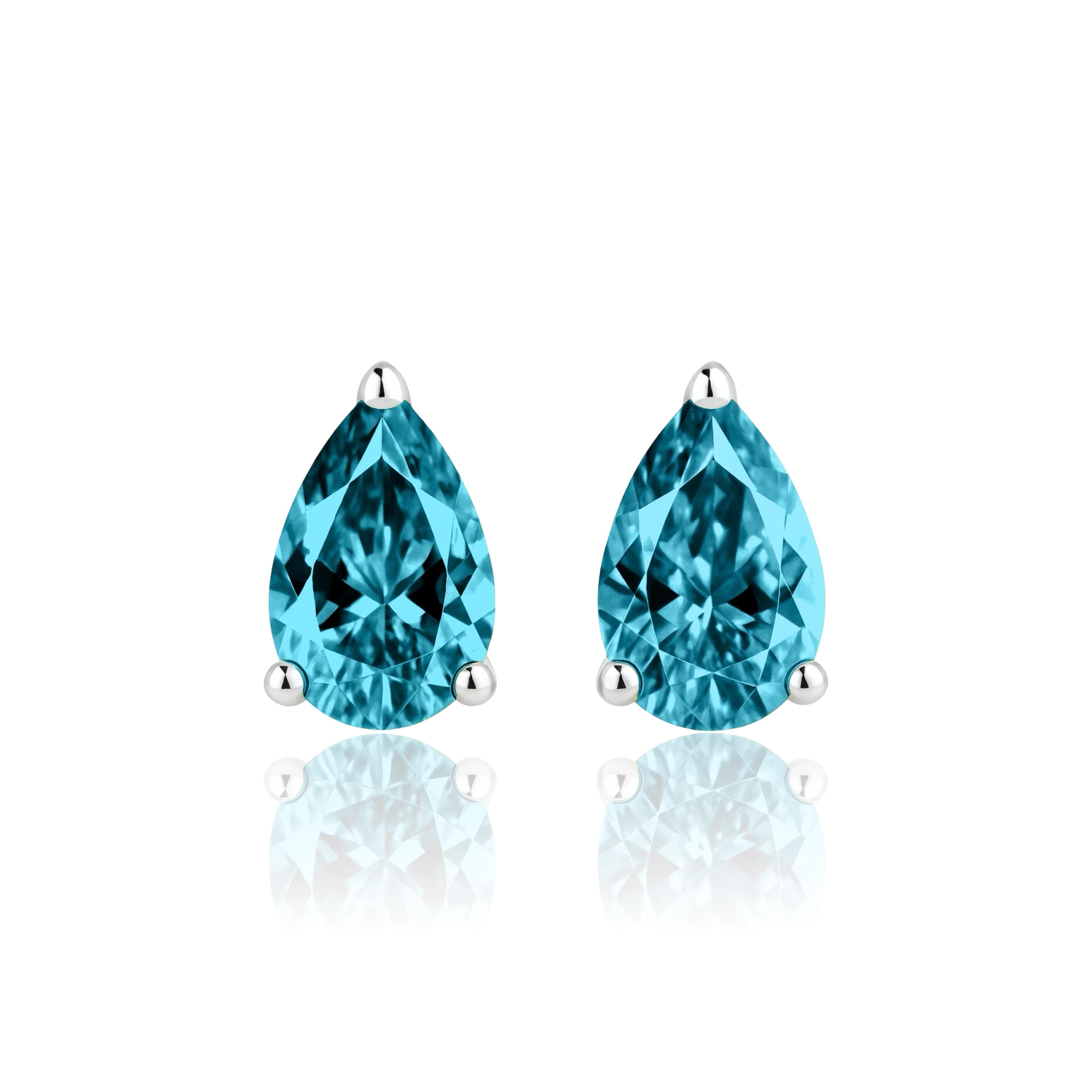 Nova Grande Stud Earrings – Teal Blue Spinel