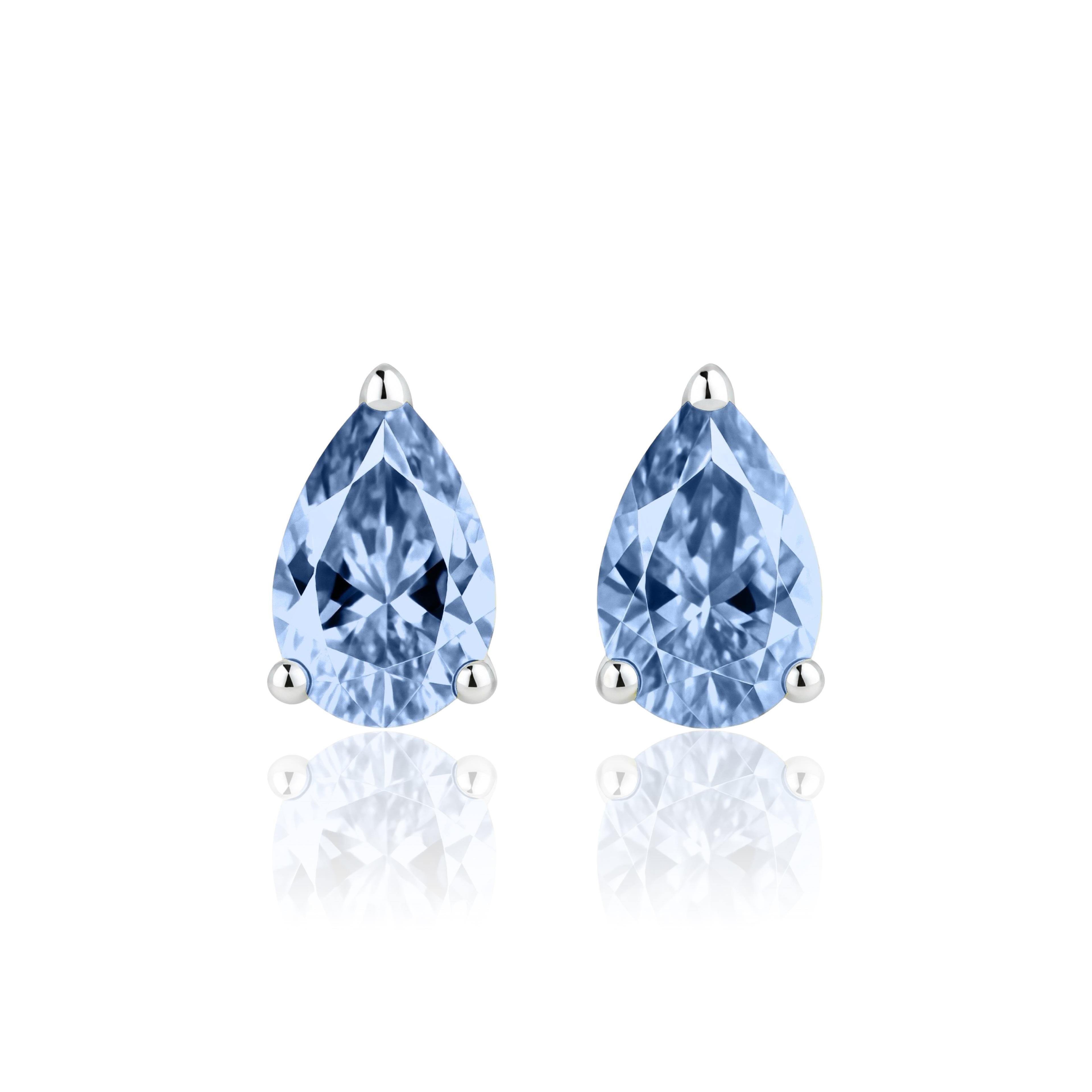 Nova Grande Stud Earrings – Light Blue Aquamarine