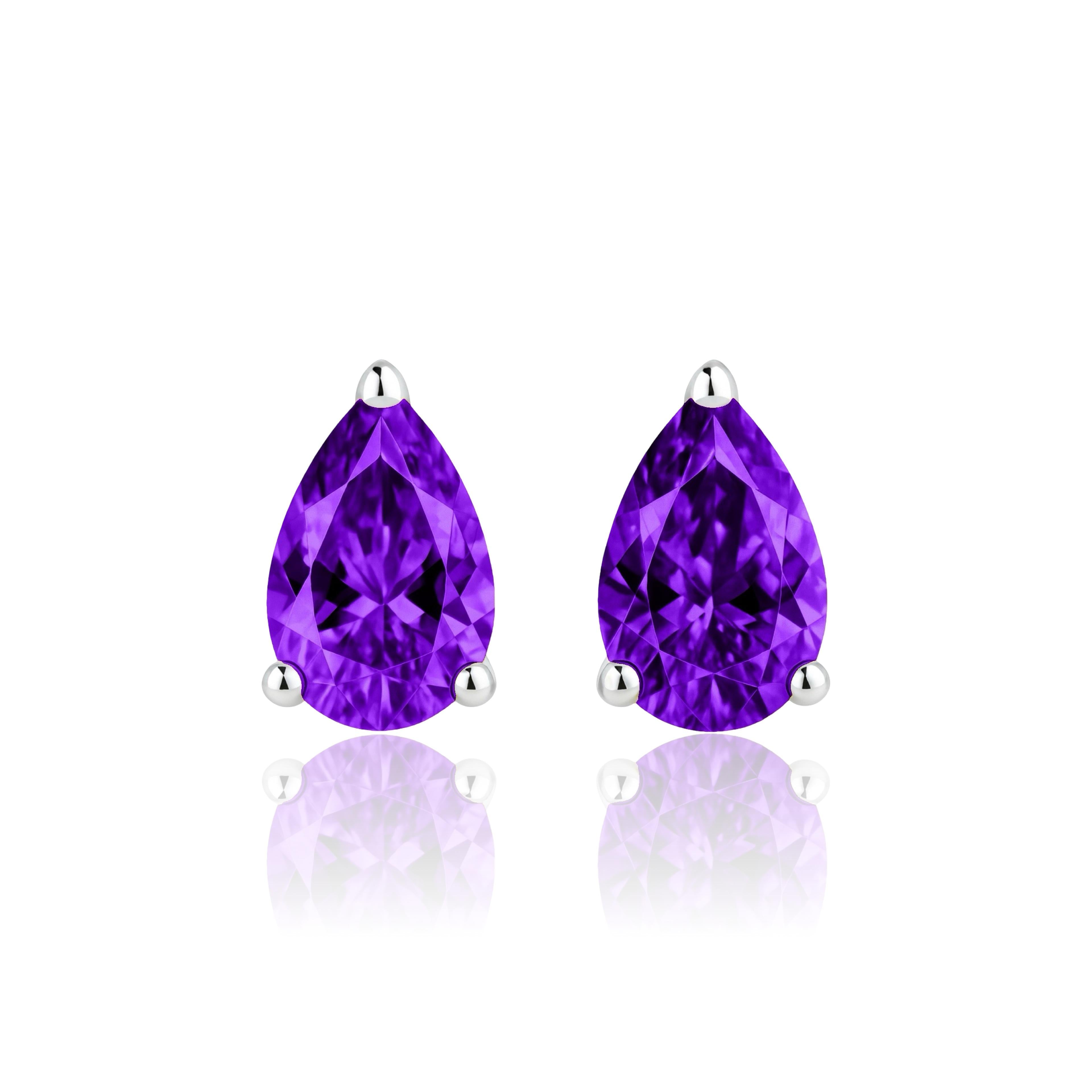 Nova Grande Stud Earrings – Purple Sapphire