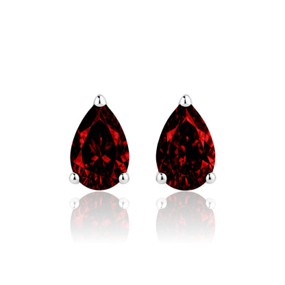 Nova Grande Stud Earrings – Deep Red Garnet