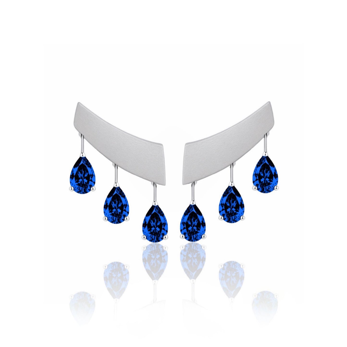 Nova Wing Drop Earrings – Blue Sapphire