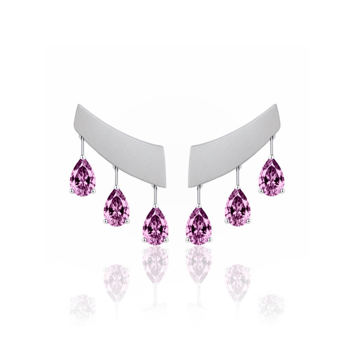 Nova Wing Drop Earrings – Light Pink Sapphire