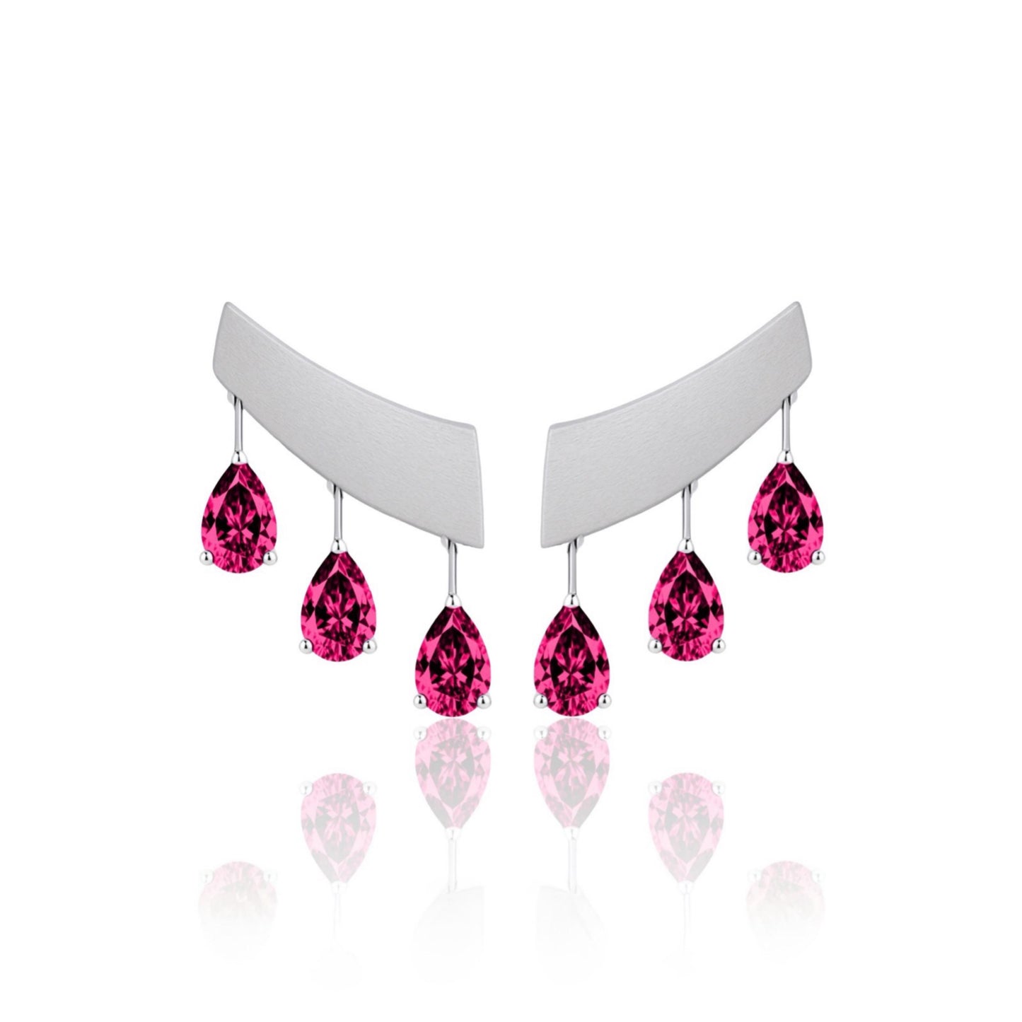 Nova Wing Drop Earrings – Red Ruby