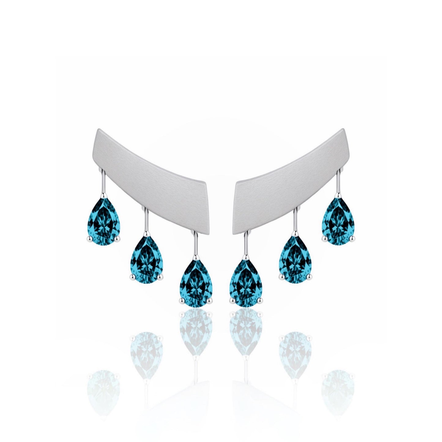 Nova Wing Drop Earrings – Teal Blue Spinel