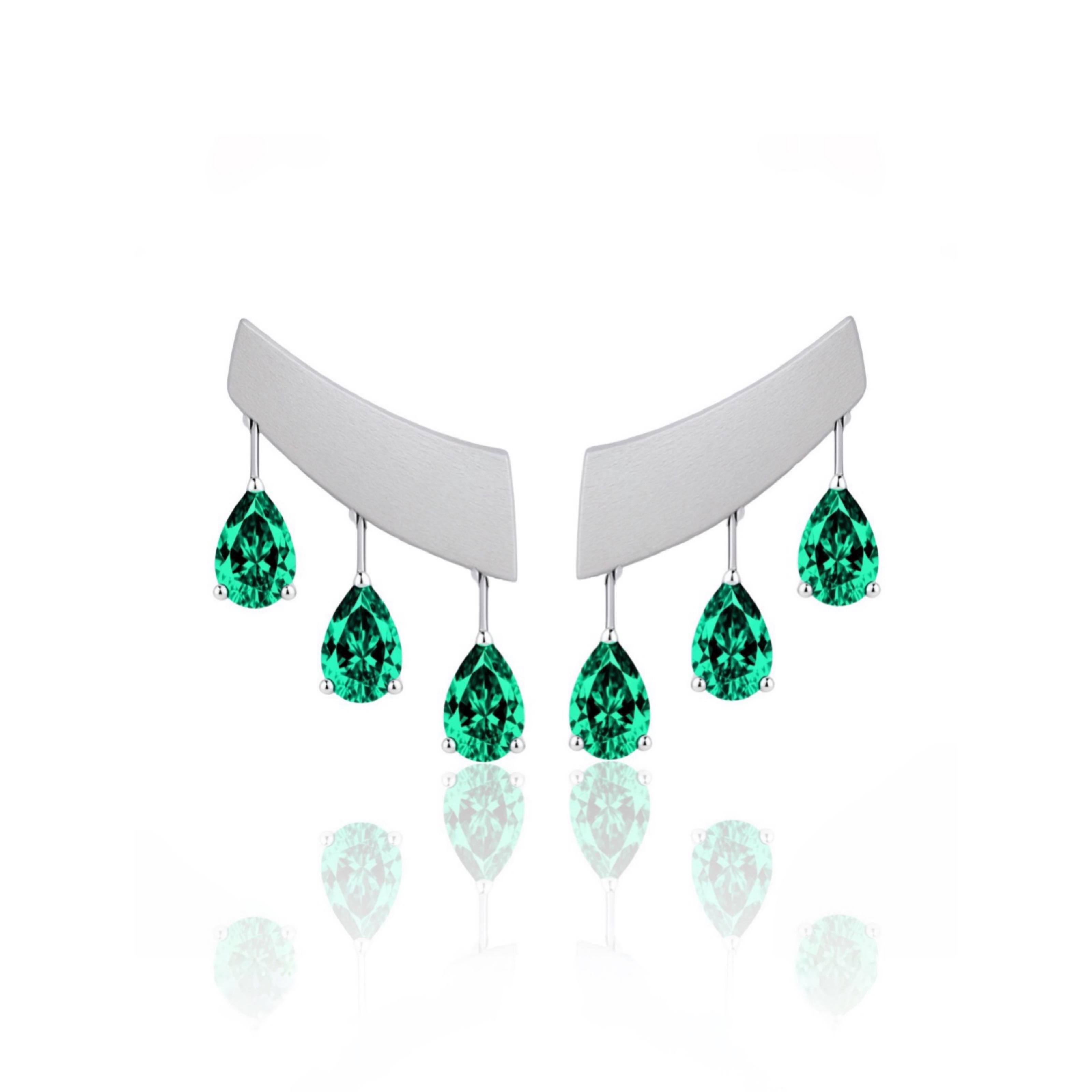 Nova Wing Drop Earrings – Colombian Green Emerald