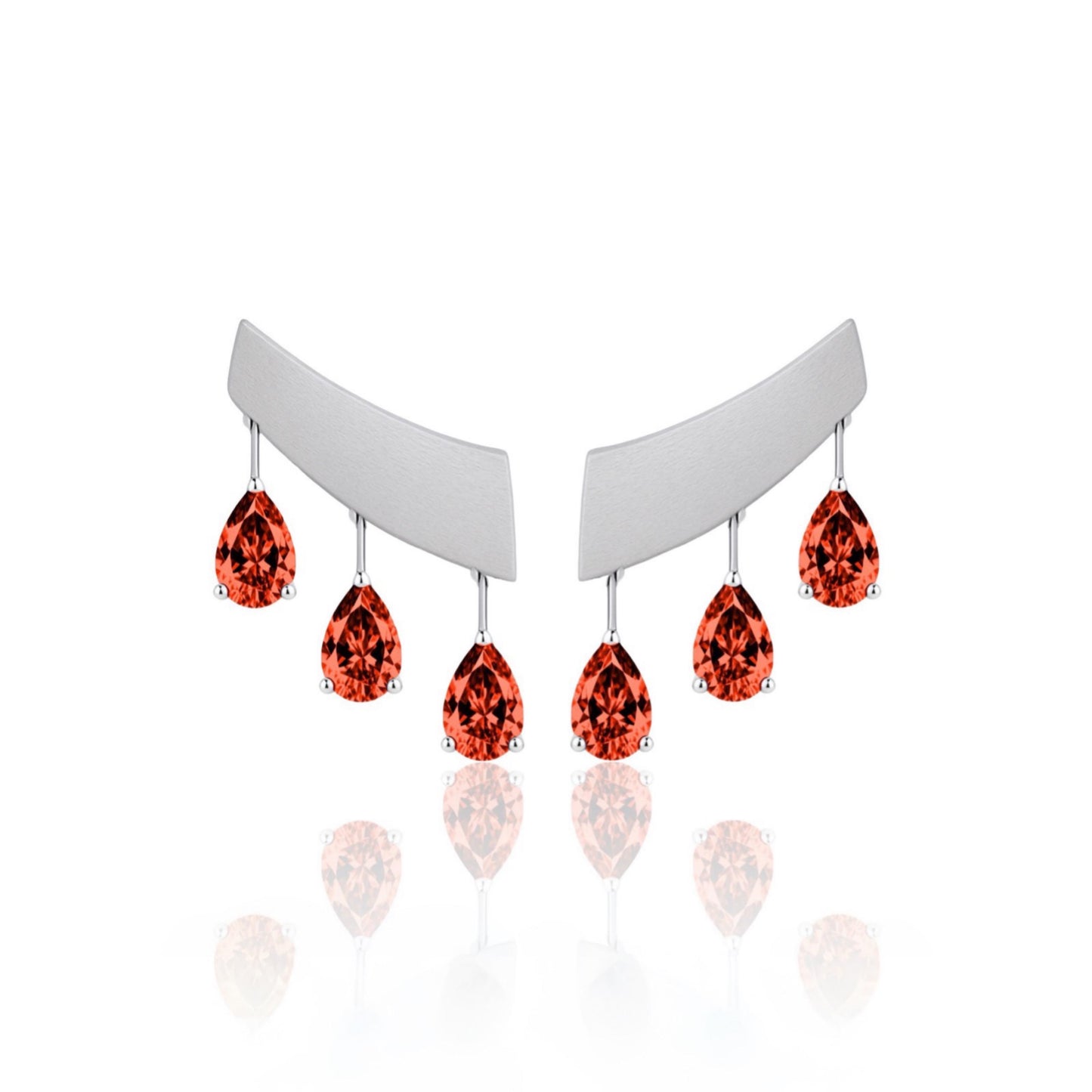 Nova Wing Drop Earrings – Orange Padparadscha Sapphire