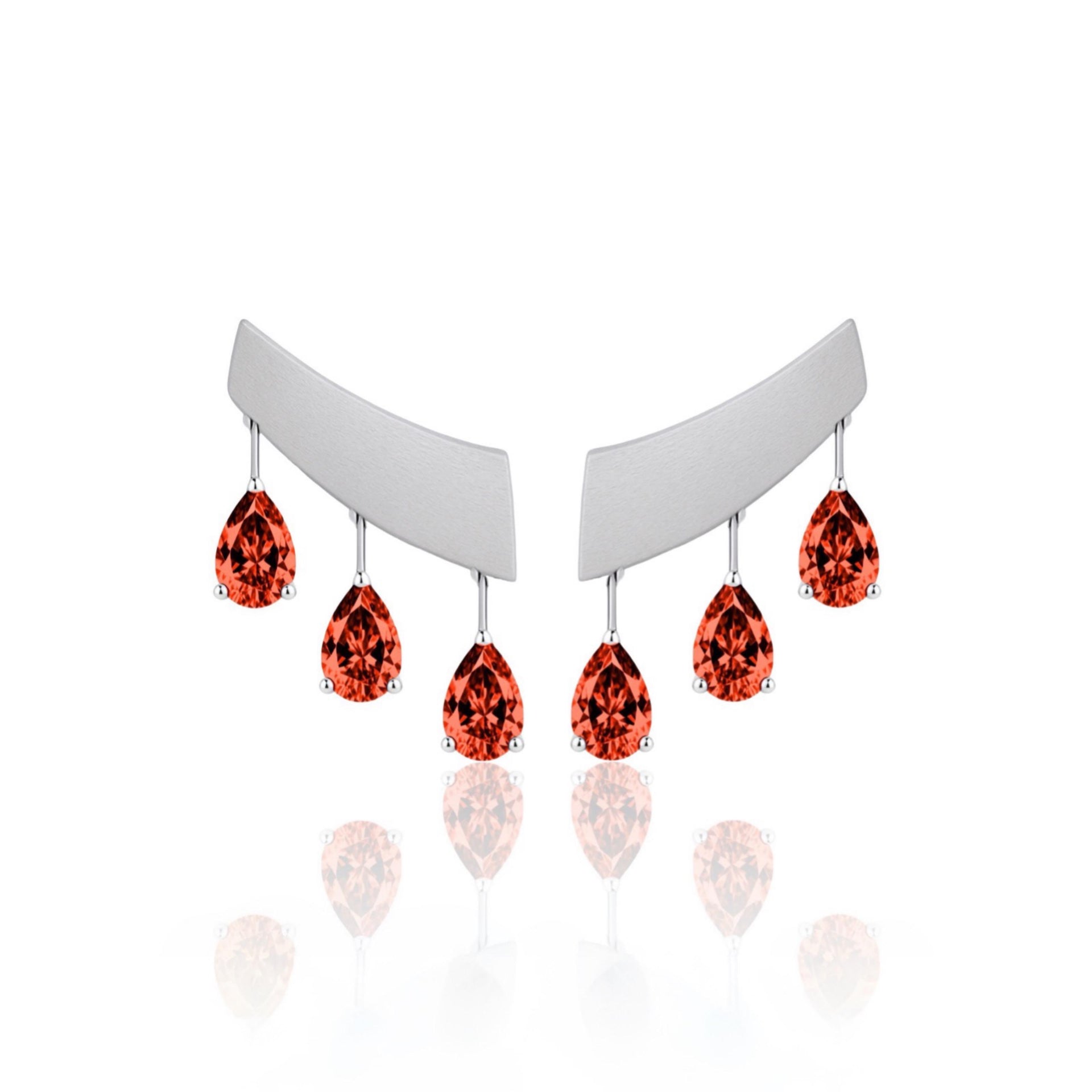 Nova Wing Drop Earrings – Orange Padparadscha Sapphire