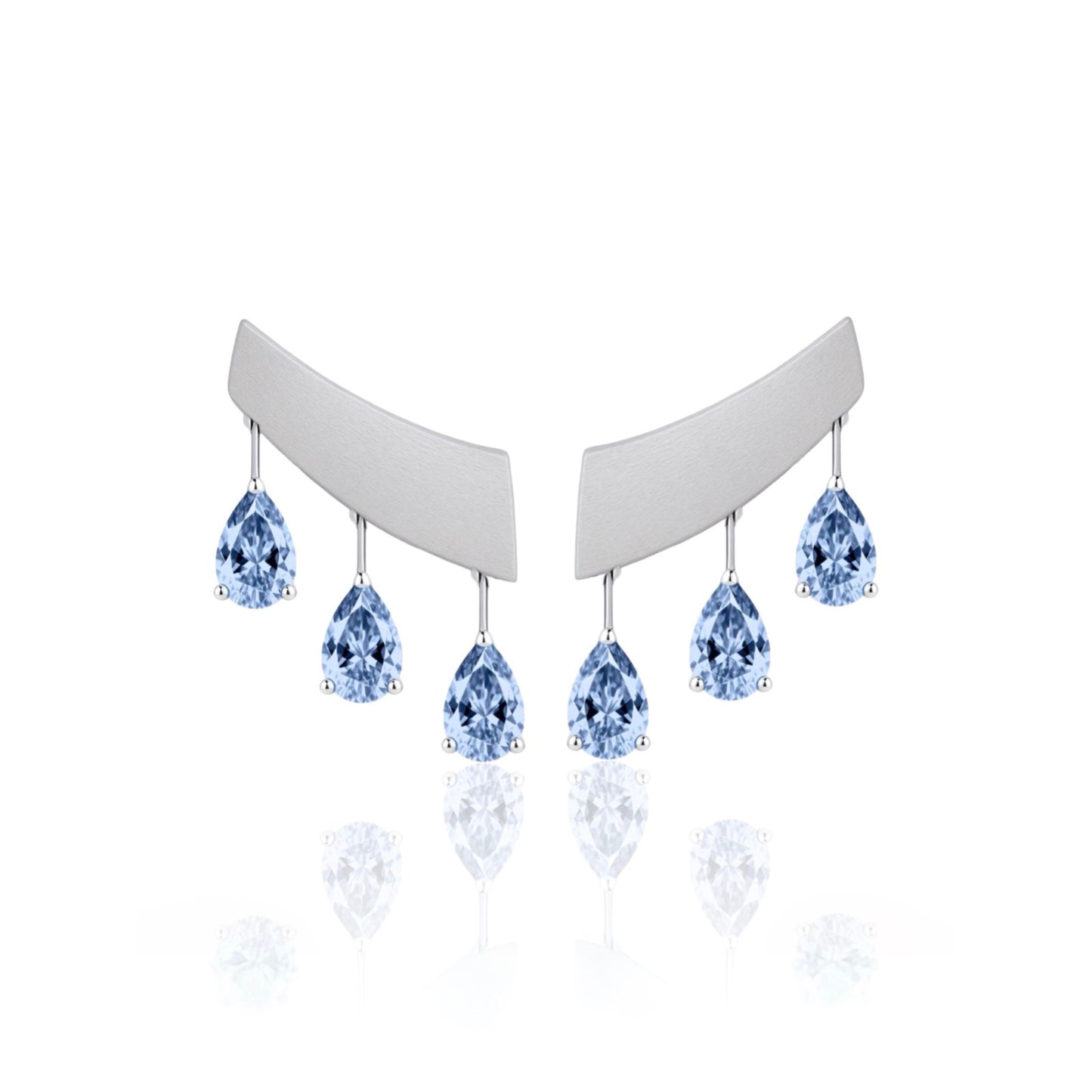 Nova Wing Drop Earrings – Light Blue Aquamarine