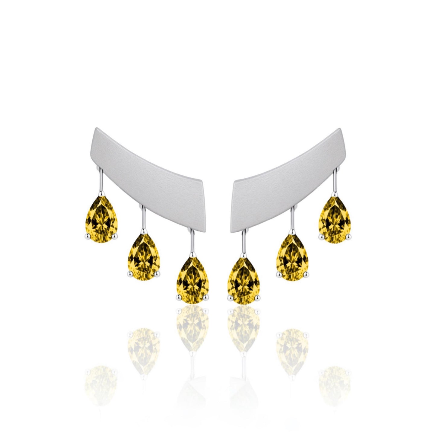 Nova Wing Drop Earrings – Yellow Sapphire