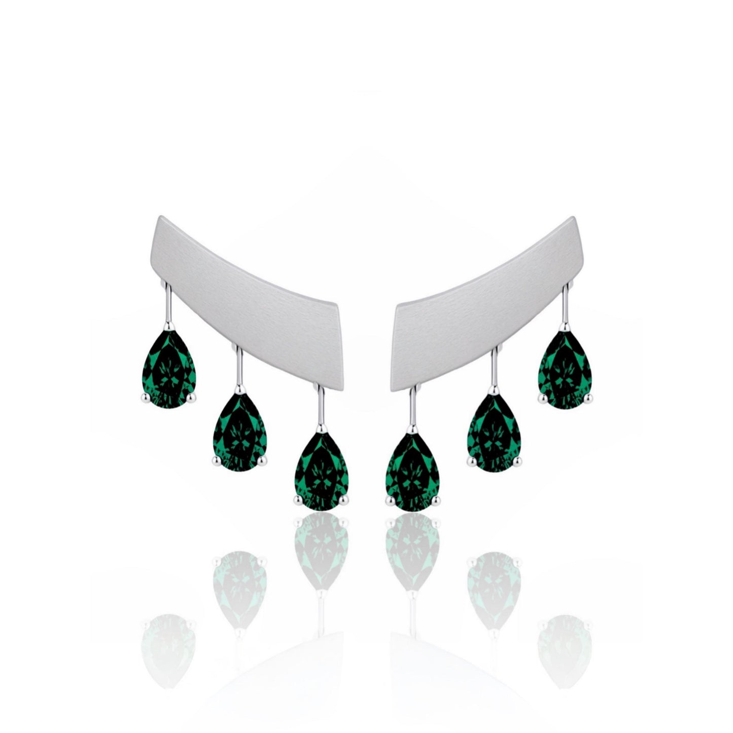 Nova Wing Drop Earrings – Zambian Green Emerald