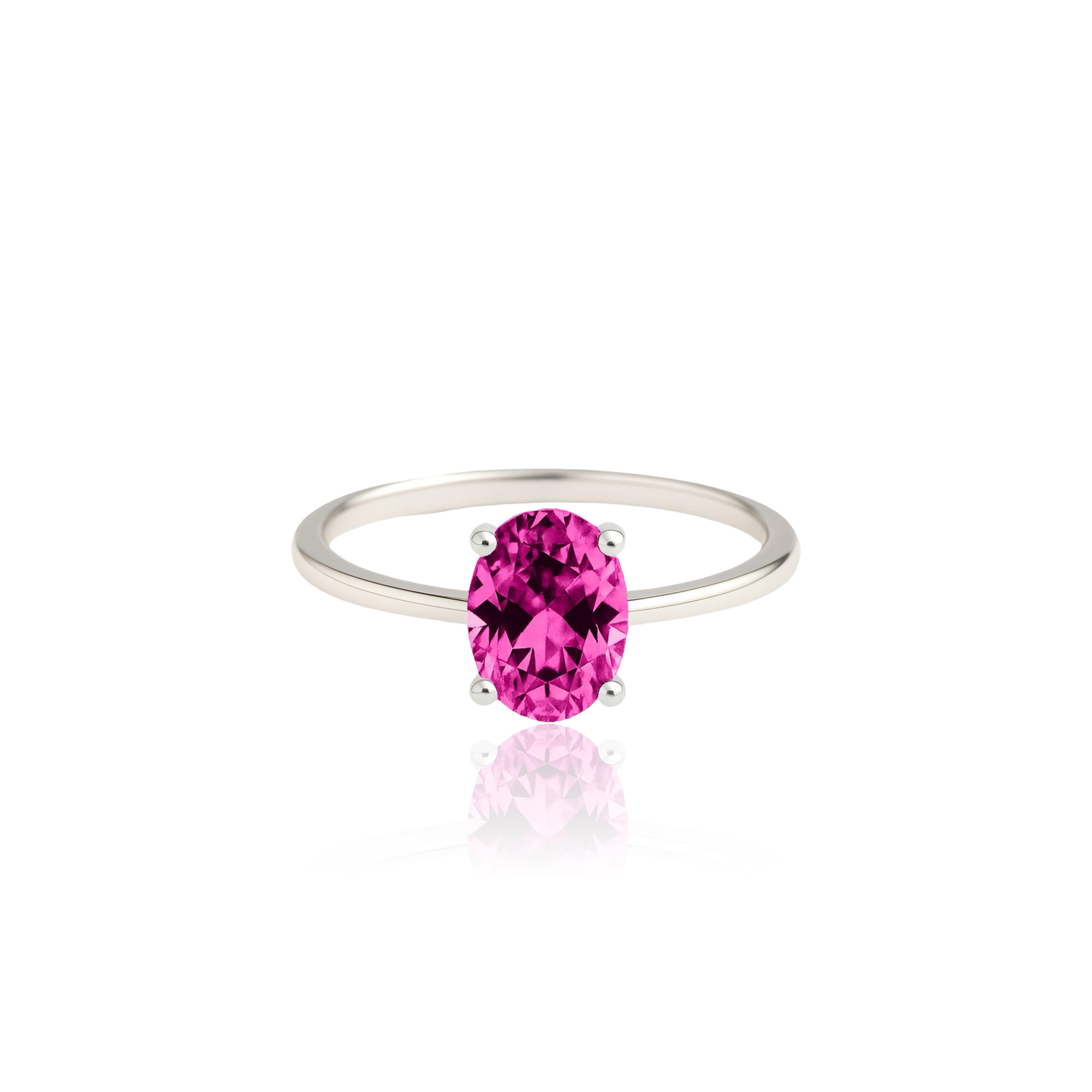 Velara Solitaire Ring – Vivid Pink Sapphire