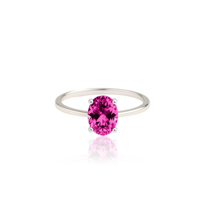 Velara Solitaire Ring – Vivid Pink Sapphire