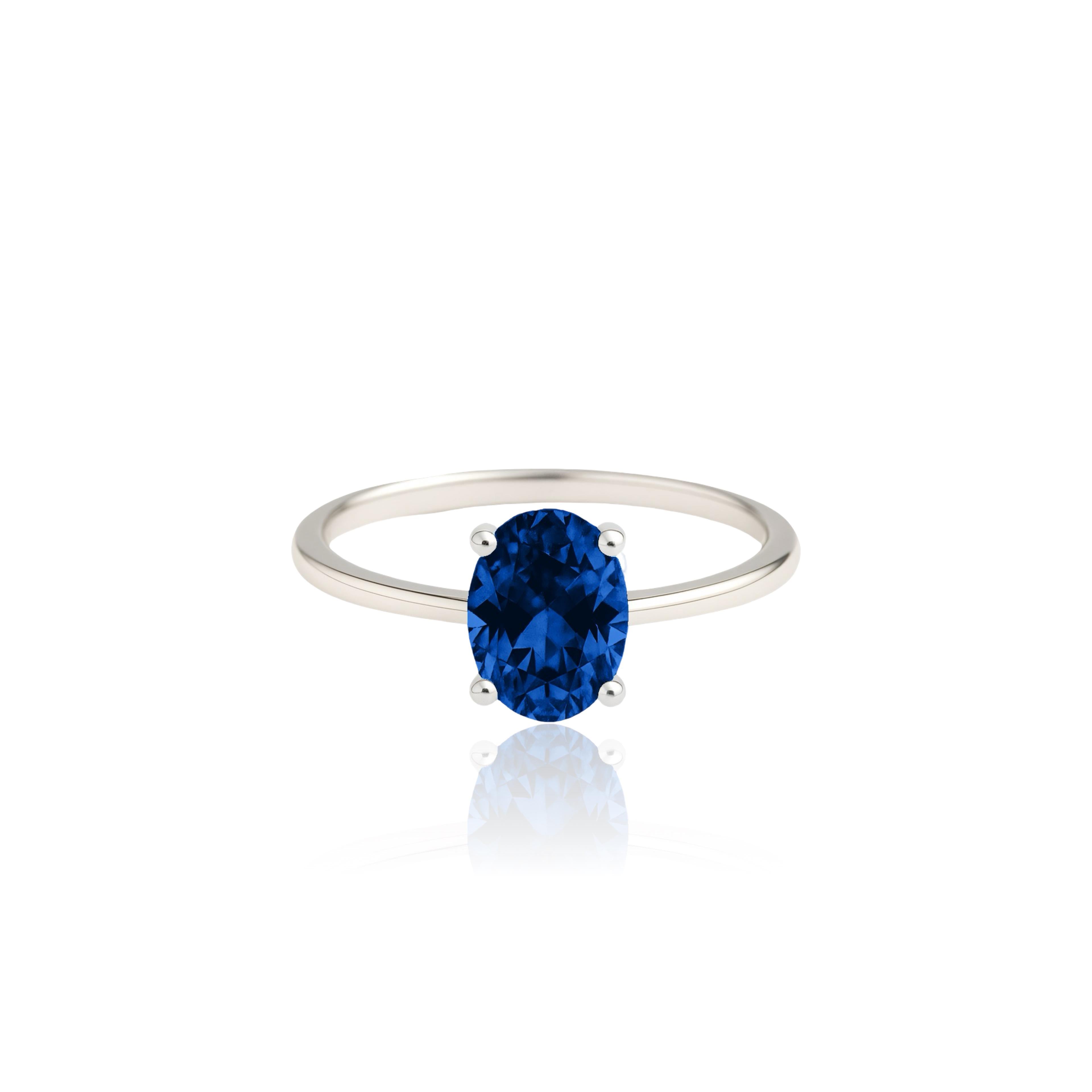 Velara Solitaire Ring – Blue Sapphire