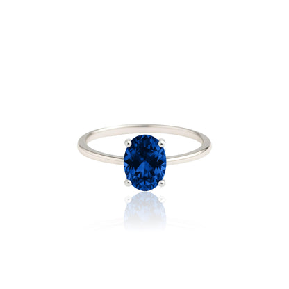 Velara Solitaire Ring – Blue Sapphire