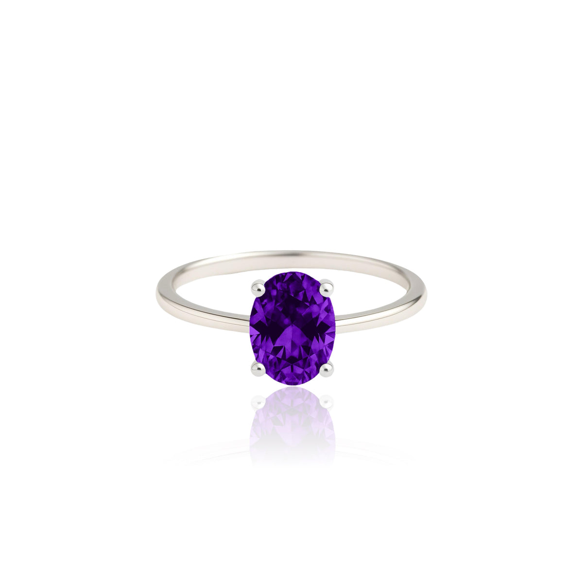 Velara Solitaire Ring – Purple Sapphire