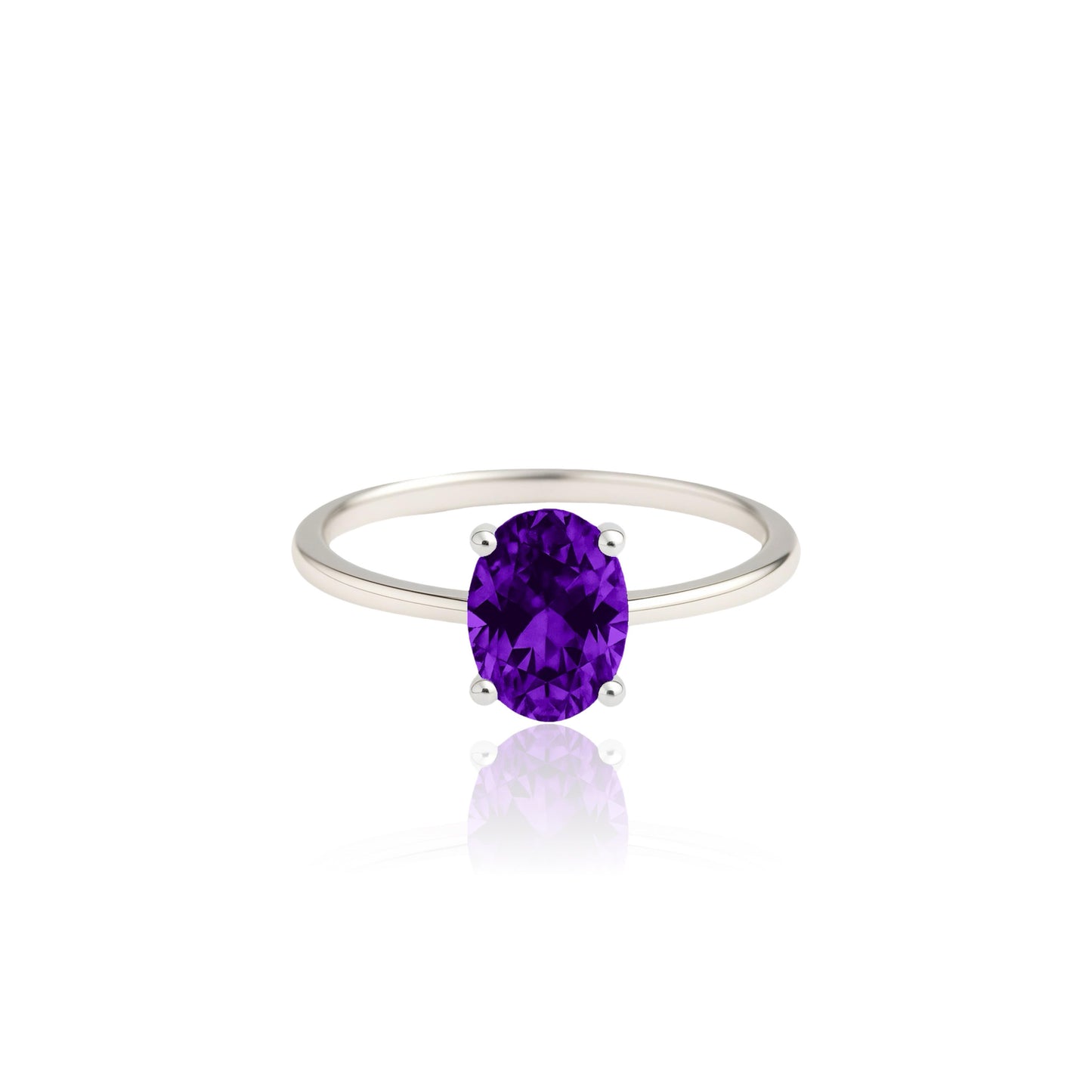 Velara Solitaire Ring – Purple Sapphire