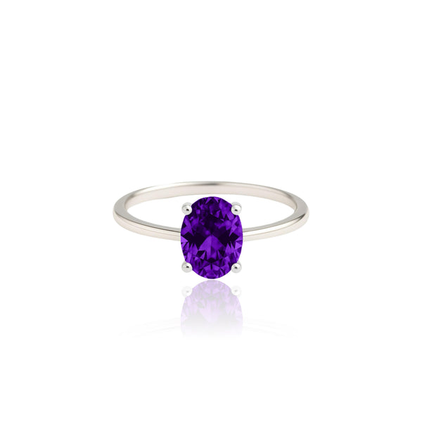 Velara Solitaire Ring – Purple Sapphire